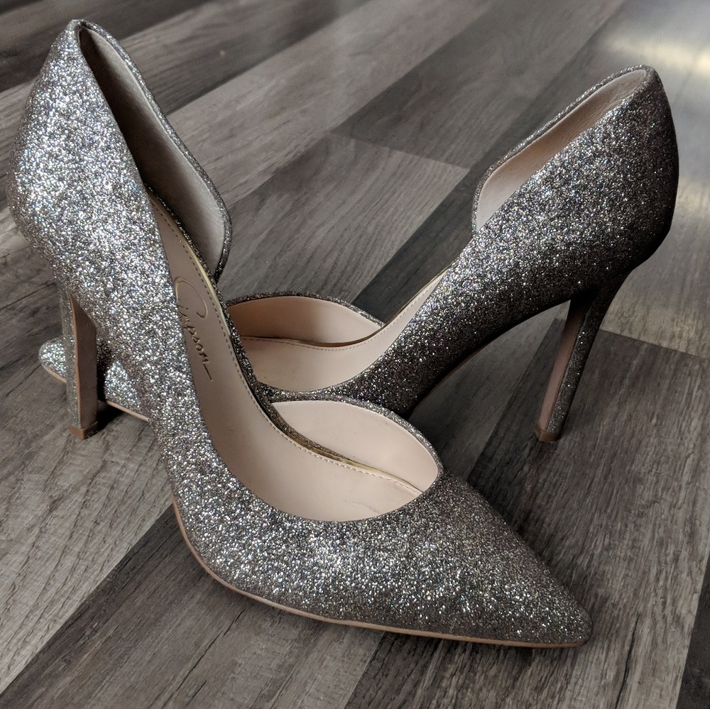 Gold Jessica Simpson heels, size 8M